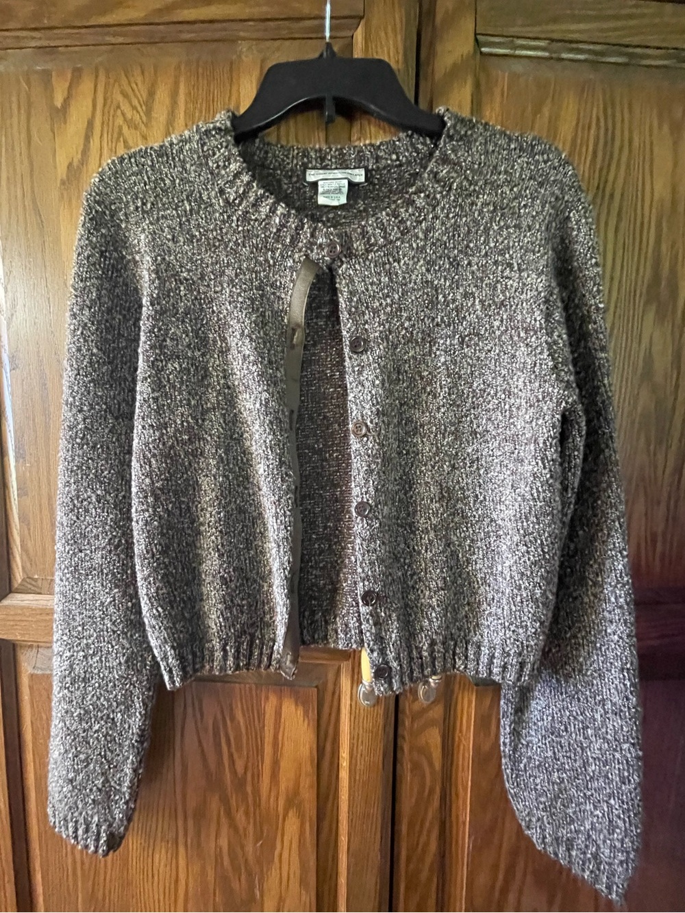 Vintage Brown Marled Button-Up Cardigan